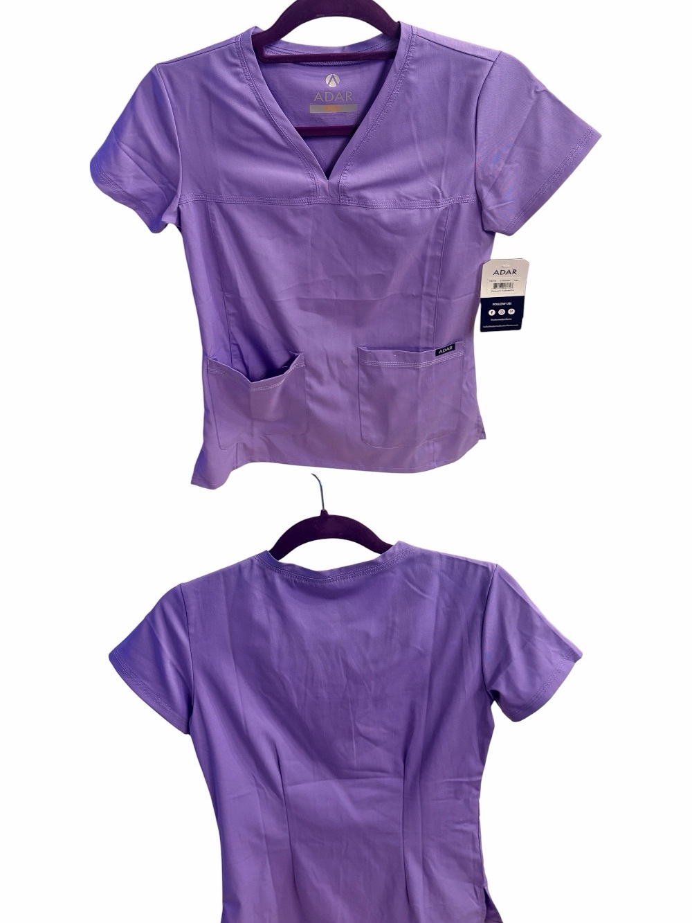 Ada Lavender V-Neck Scrub Top for Women